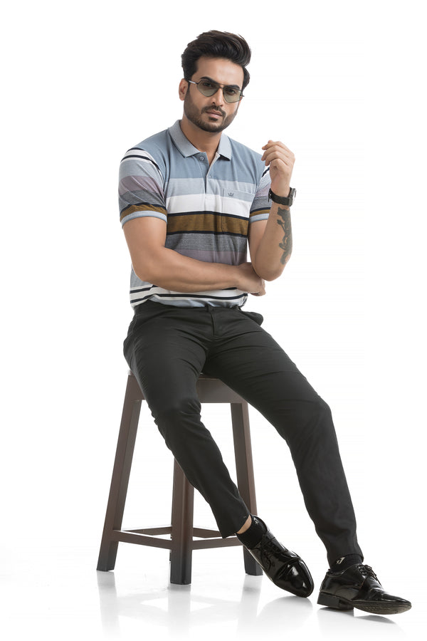 Multi Stripe Polo T-shirt