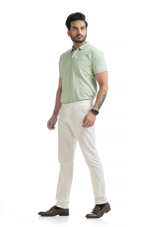 Polo T-shirt with Mercerized Finish