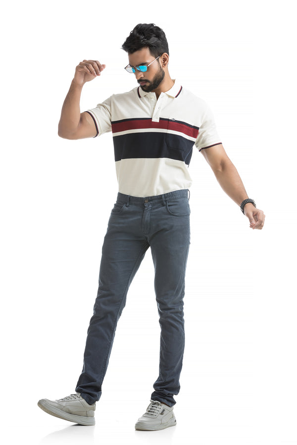 Classic Striped Polo T-shirt