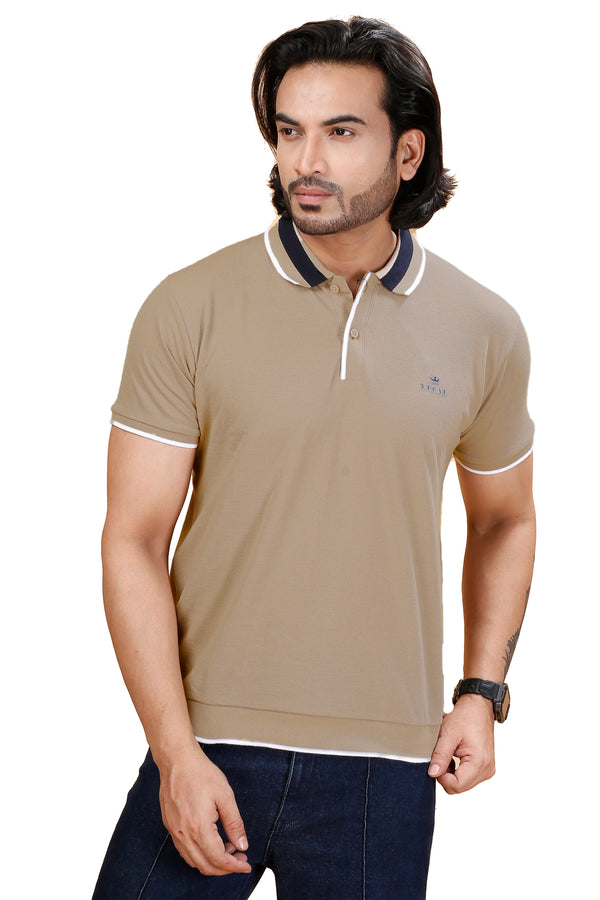 Double Pique Flat Knit Tape Polo T-shirt