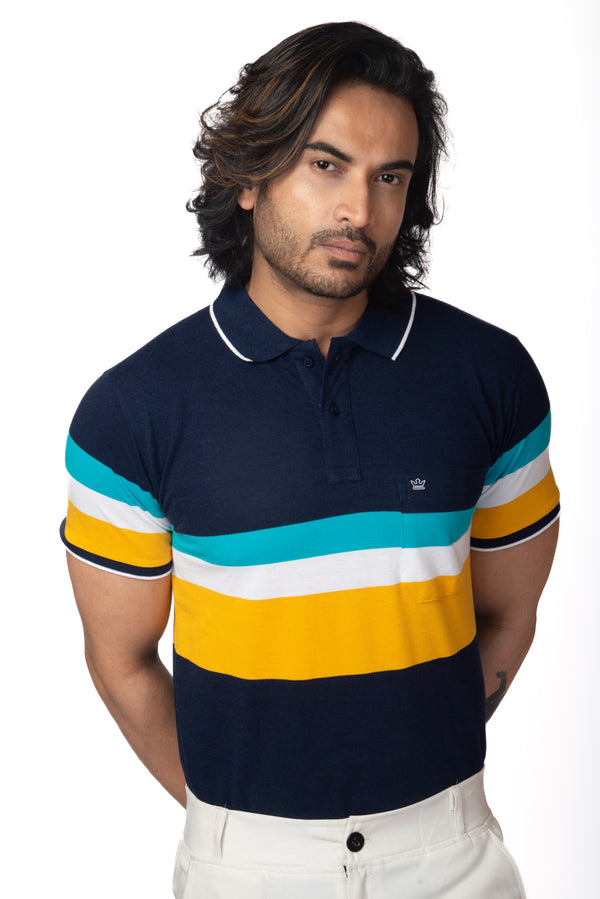 Classic Striped Polo T-shirt