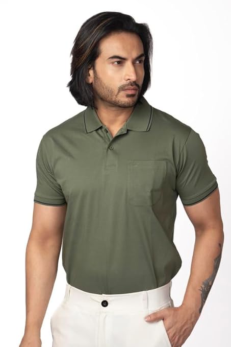 Polo T-shirt with Mercerized Finish