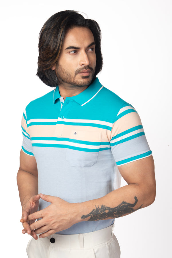 Classic Striped Polo T-shirt