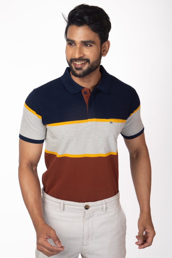 Classic Striped Polo T-shirt