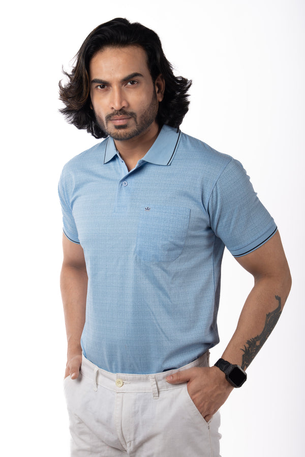 Geometric Pattern Polo T-shirt