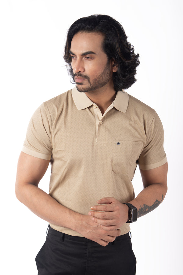 Geometric Pattern Polo T-shirt