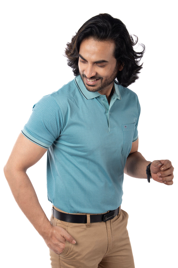 Geometric Pattern Polo T-shirt