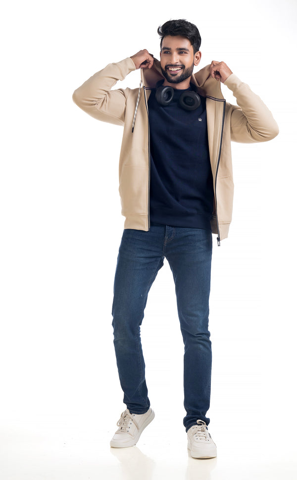 Zip-Up Full Sleeve Jacket with Hoodie