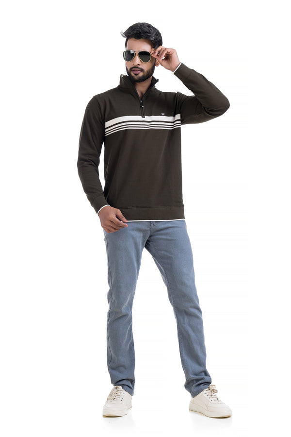 Zip-Top Striped Sweater