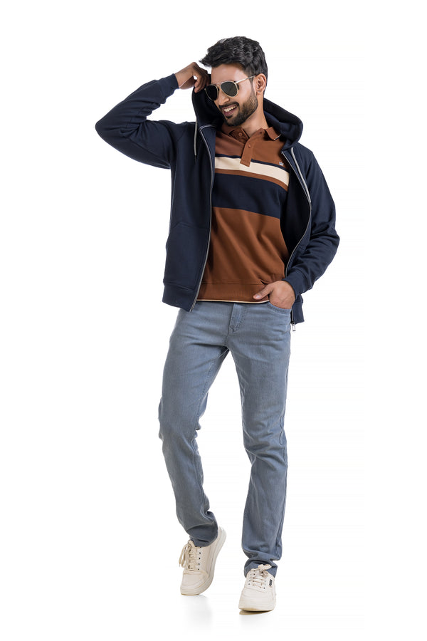 Zip-Up Full Sleeve Jacket with Hoodie