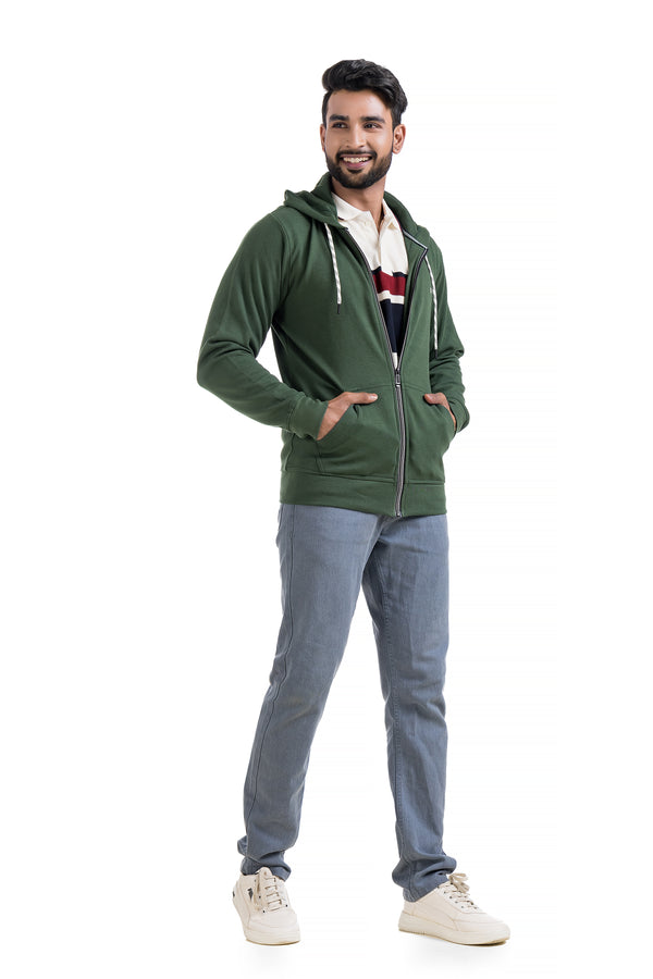 Zip-Up Full Sleeve Jacket with Hoodie
