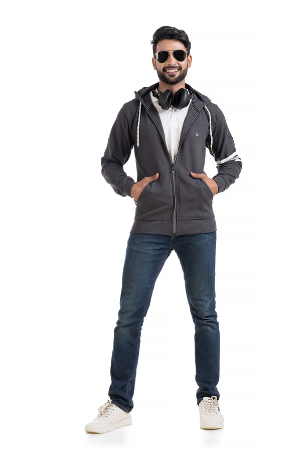 Zip-Up Jacket with Hoodie