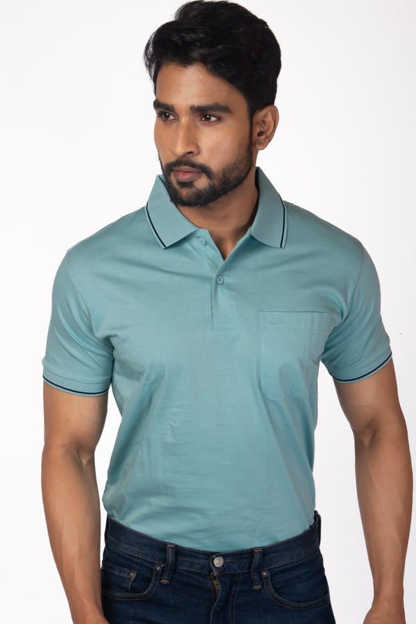 Polo T-shirt with Mercerized Finish