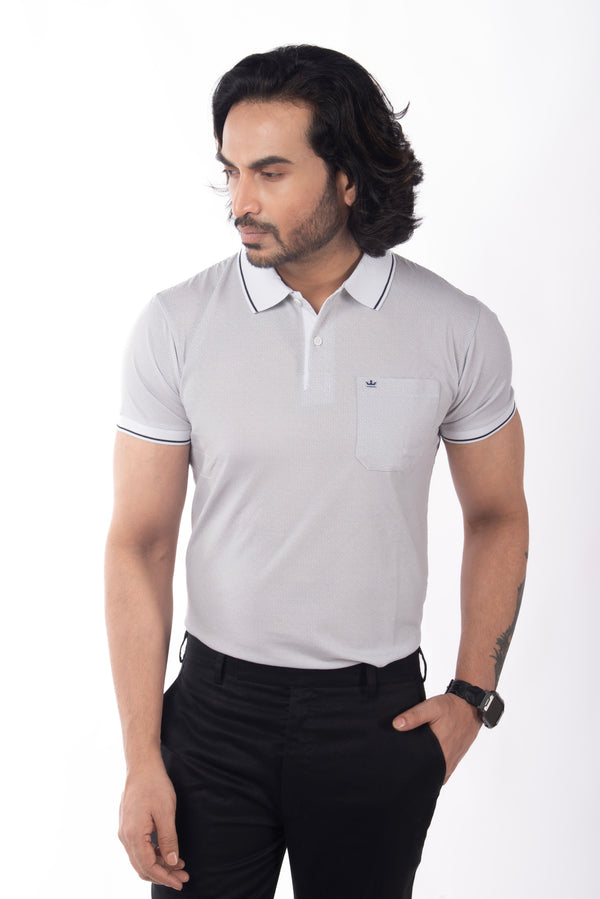 Geometric Pattern Polo T-shirt